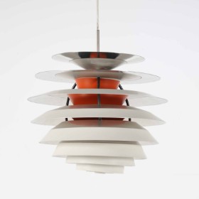 Poul Henningsen (1894-1967) for Louis Poulsen: 'Contrast', ceiling pendant made of partly white lacquered metal.