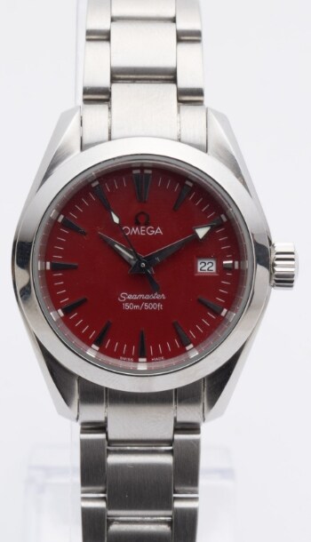 Omega Seamaster Aqua Terra Marui Edition RED. Dameur af stål Ø 30 mm