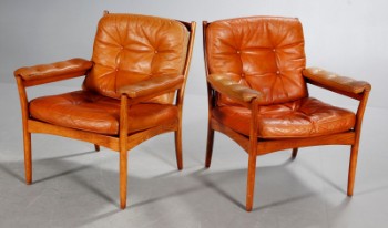 Göte møbler, Nässjö. Par lænestole, model Carmen (2)