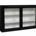 Wall-hung display cabinet, black lacquered.