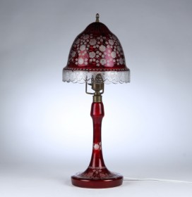 Bordlampe i bøhmisk glas