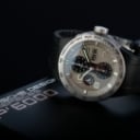 Porsche Design. Men's chronograph model Flat Six in steel with gray dial - box + certificate. 2009