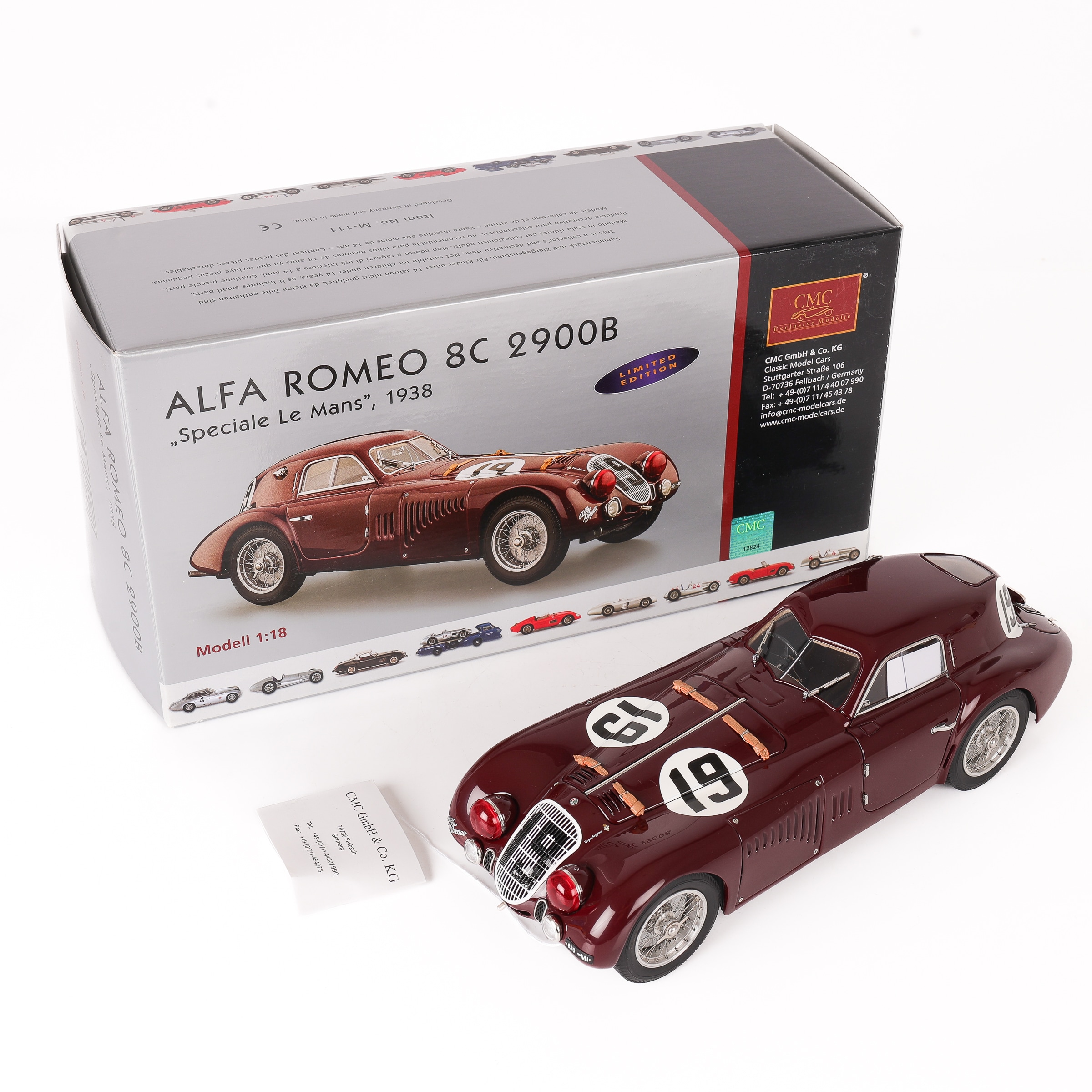 CMC Exclusive Models Limited Edition: Alfa Romeo 8C 2900B - 1938