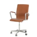 Arne Jacobsen. 'Oxford' office chair, vintage aniline leather with height adjustment and tilt function