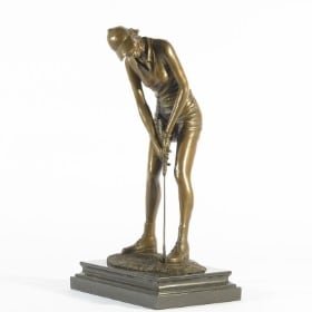 Bronzeskulptur, golfspiller