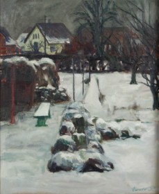 Ewald Petersen. Oil on canvas . Winter landscape. (CD)