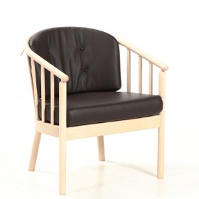 Stouby Furniture. Armchair, model Bella, mocca-coloured leather..