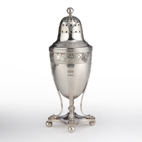 P. Hertz. Empire-shaped silver litter box, year 1890