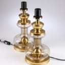 Kaiser. Et par bordlamper af messing og glas fra 70'erne (2)
