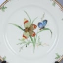 Royal Copenhagen. 'Butterfly' plates and bowl on foot, 19th century (7)