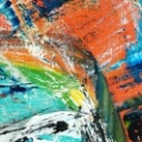 Per Eli. Abstrakt Komposition. Akryl på lærred. 100x150 cm.