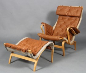 Cushion set for Bruno Mathsson's Pernilla chair and stool. Cognac (5)