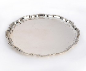 Tiffany & Co. Sterling silver bottle tray in baroque form, design no. 23336