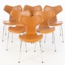 Arne Jacobsen. Seks 'Grand Prix' stole, model 3130, cognacfarvet læder (6)