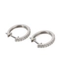 Pair of creoles with princess-cut diamonds, 18 kt white gold, approx. 0.32 ct.