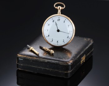 Frederik Jürgensen. Empire mens pocket watch in 18 kt. gold with hourly and quarter-hour repetition, approx. 1815-25