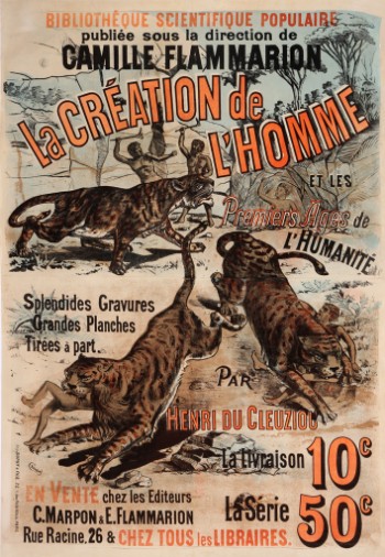 L. Chouquet. Stor, fransk plakat, La création de lhomme, ca. 1887
