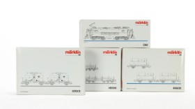 Märklin 3363+47613+48666+46600 HO: Electric locomotive Series 16, Set of 2 silo container cars, Continuous Casting and Gas cars set (4)