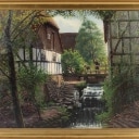 Sigvard Hansen. Lot from a watermill. Oil on canvas. Signed.