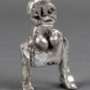 Leif Sylvester Petersen cd. Skulptur betitlet 'Dame på høje hæle', forsølvet tin  Denne vare er sat til omsalg under nyt varenummer 4136424
