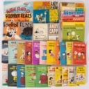 Samling vintage engelsksprogede Peanut's bøger og Andy Cap albums. (33)