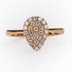 Diamond ring in 18 kt. red gold, 0.37 ct.