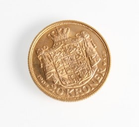 Danmark. 20 kroner guld 1909. Frederik VIII.