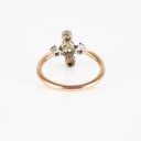 Diamantring af guld og sølv. Ringstr. 56,5.