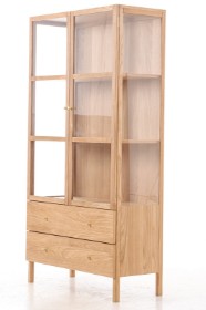 Living&more. Display cabinet with drawers - Model Saga. Oak