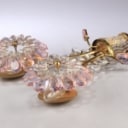 Christopher Palme for Palwa. A pair of crystal glass and brass wall lamps (2)