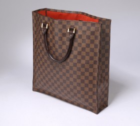 Louis Vuitton. 'Sac Plat Tote' shopper/ håndtaske af Damier Ebene Canvas