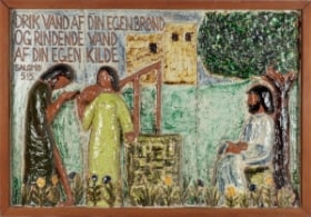 Ubekendt kunstner. 'Drik vand af din egen brønd og rindende vand af din egen kilde'. Relief af stentøj