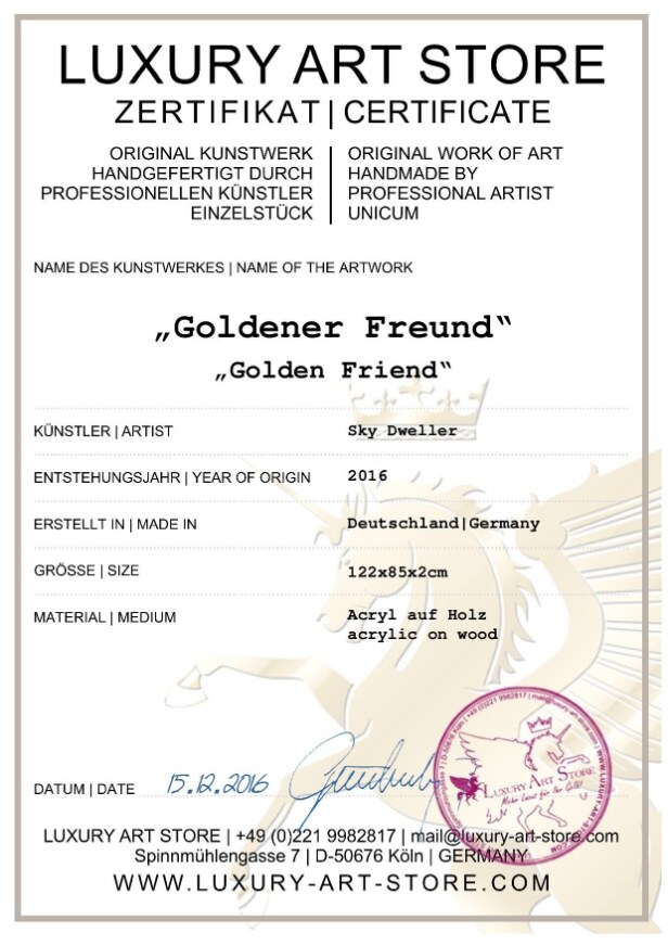 Sky Dweller, akryl på træ, 'Golden Friend'