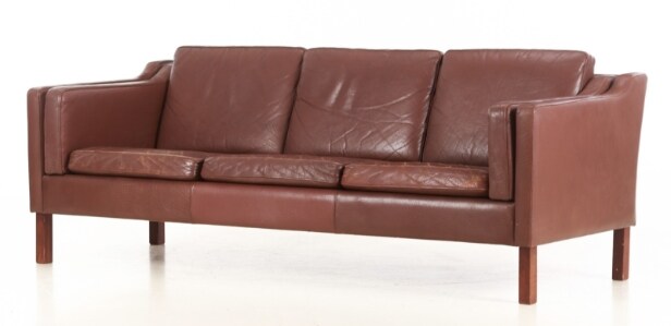 Tre pers. sofa, brun læder