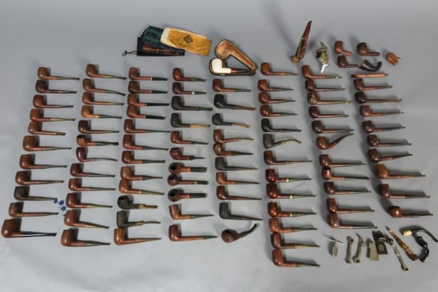 BBB, Stanwell, Savinelli m.m. Samling piber + tilbehør (90)