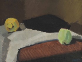 Georg Poulsen (1911-1997): Arrangement with lemon and apple.