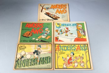 5 hæfter af Dansk Familieblads Billedhæfte med Anders And, 1950erne (5)