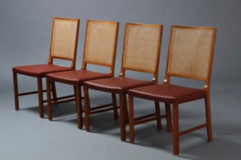 Bernt Pedersen. Fire spisestole, mahogni, model HN30 (4)