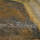 Ölgemälde, Hubert Ortmann, 'nähendes Mädchen'