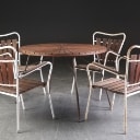 'Marguerit' havebord samt fire stole, teaktræ, 1960'erne (5) Denne vare er sat til omsalg under nyt varenummer 5344145