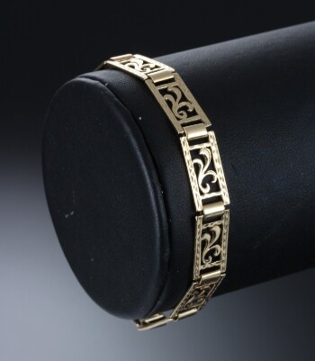 Thorvald Petersen: Armbånd i 14 kt guld, 9,5 gram