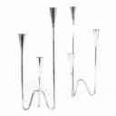 Two three-armed candlesticks, one sterling silver, one silver-plated (2)
