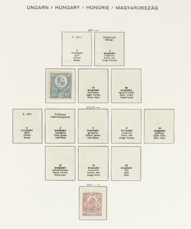 LOT 62. HUNGARY. 1871-1999. Very nice and well-stocked unused/mint collection in 6 Schaubek albums