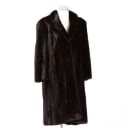 Long coat made of dark brown mink, approx. size L.