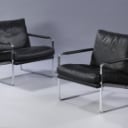 Preben Fabricius. A pair of armchairs, model 710, Conversation Chair in black leather (2)
