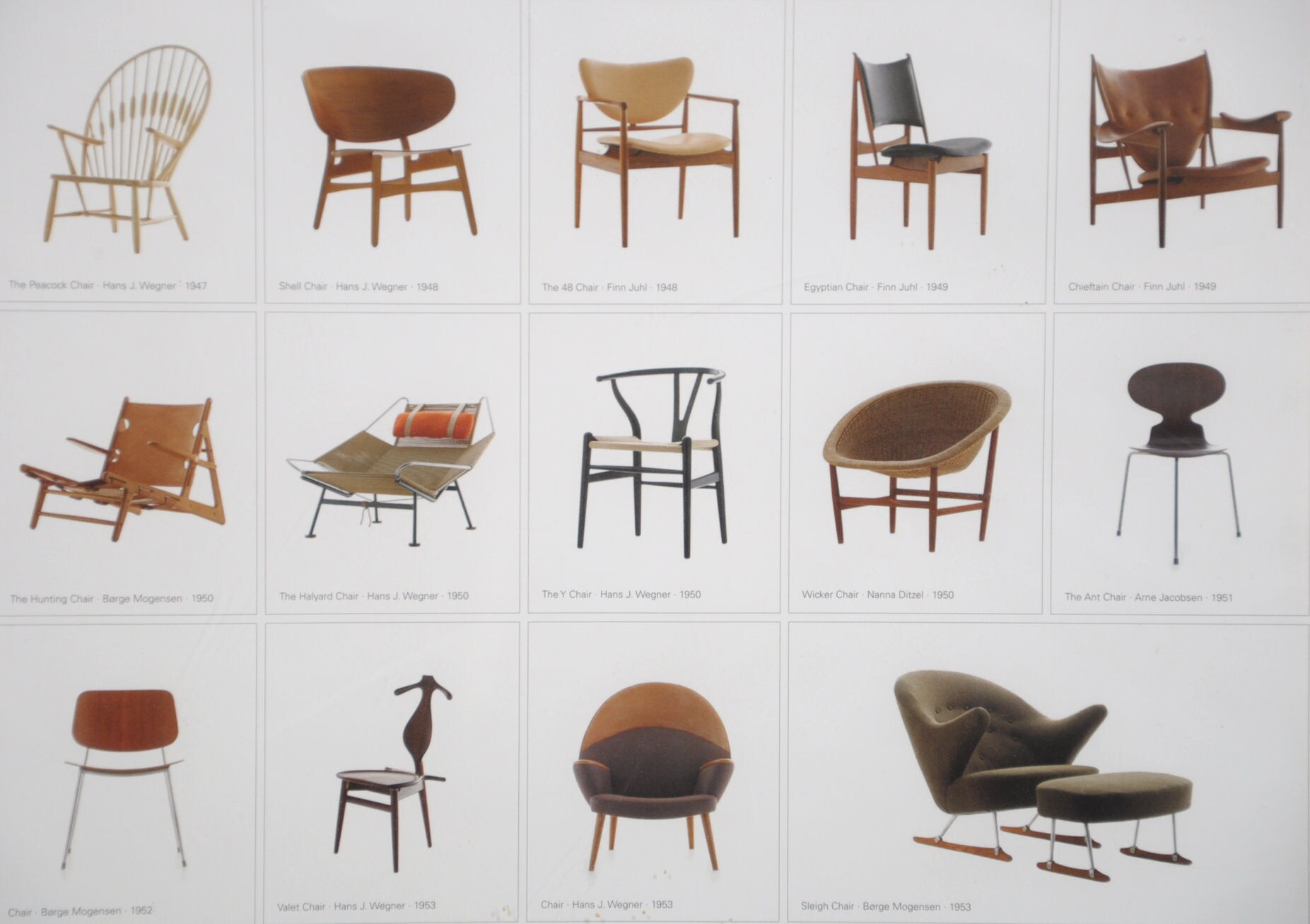 Dansk Møbelkunst. 'A Century of Danish Chairs', plakat