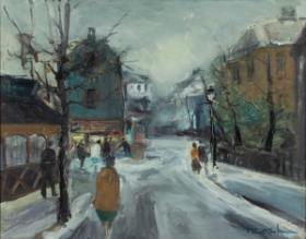 Paul Kastrup, Motiv fra Paris, olie på lærred,