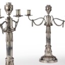 A pair of German Louis Seize silver candelabra, Leipzig circa 1790 (2)