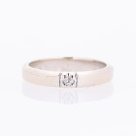 Aagaard: 'Mary' alliancering af 14 kt. hvidguld. Str. 53.