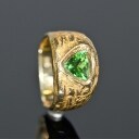 Designerring med en Paraiba-turmalin, ca. 1.40 ct., udført af 18 kt. guld, med et certifikat og smykkepas